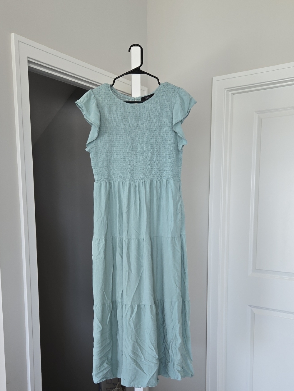 Zesica Textured Sage Green Midi Dress - XL